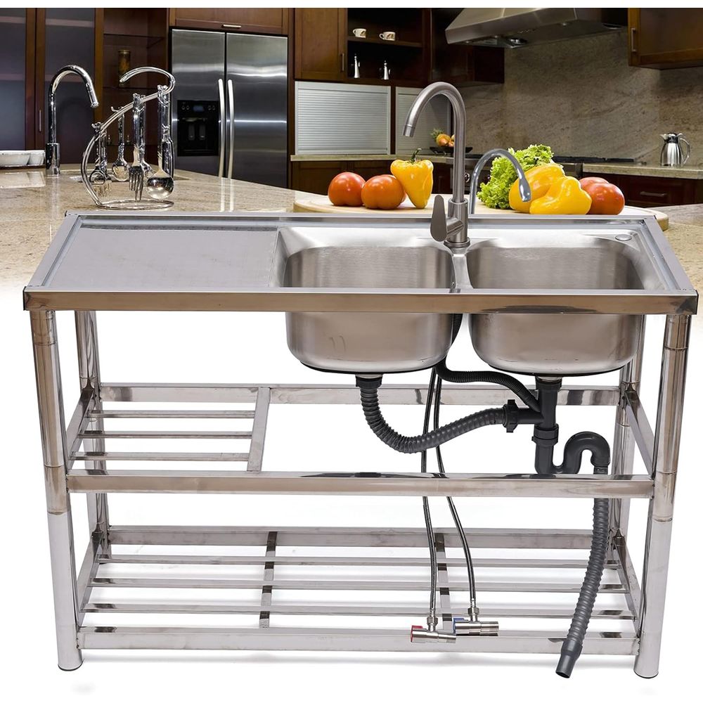 Standing Stainless Steel Doubl - огляд і ціна Commercial Kitchen Set