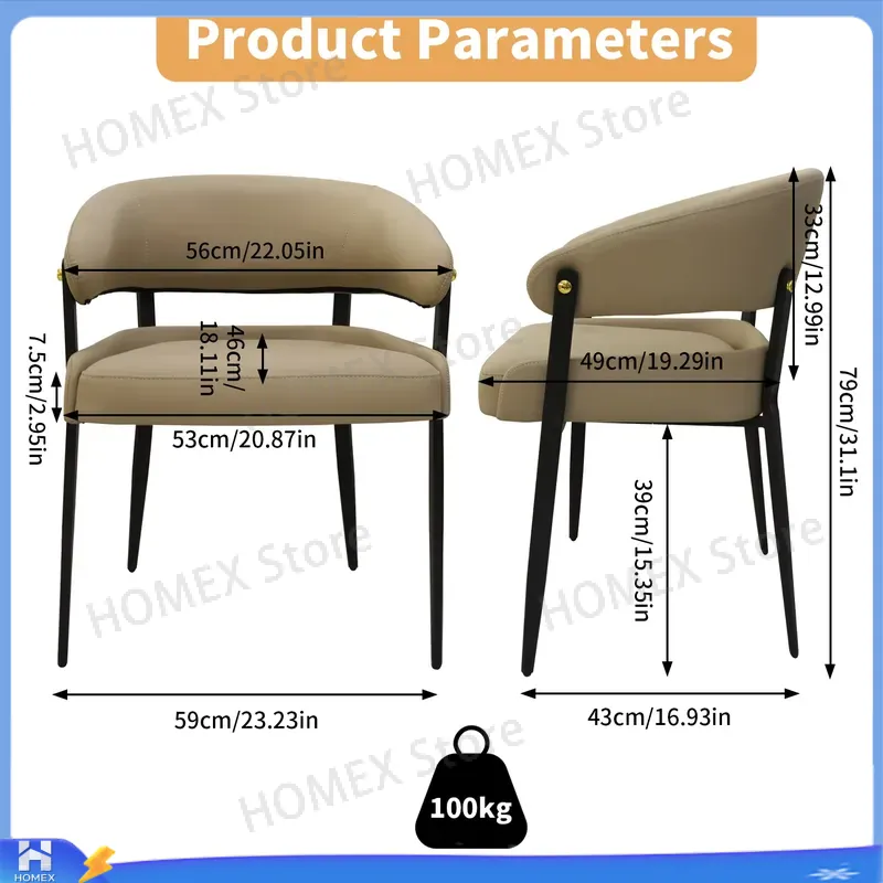 Set of 2 Luxury Dining Chairs  - огляд і ціна Commercial Kitchen Set