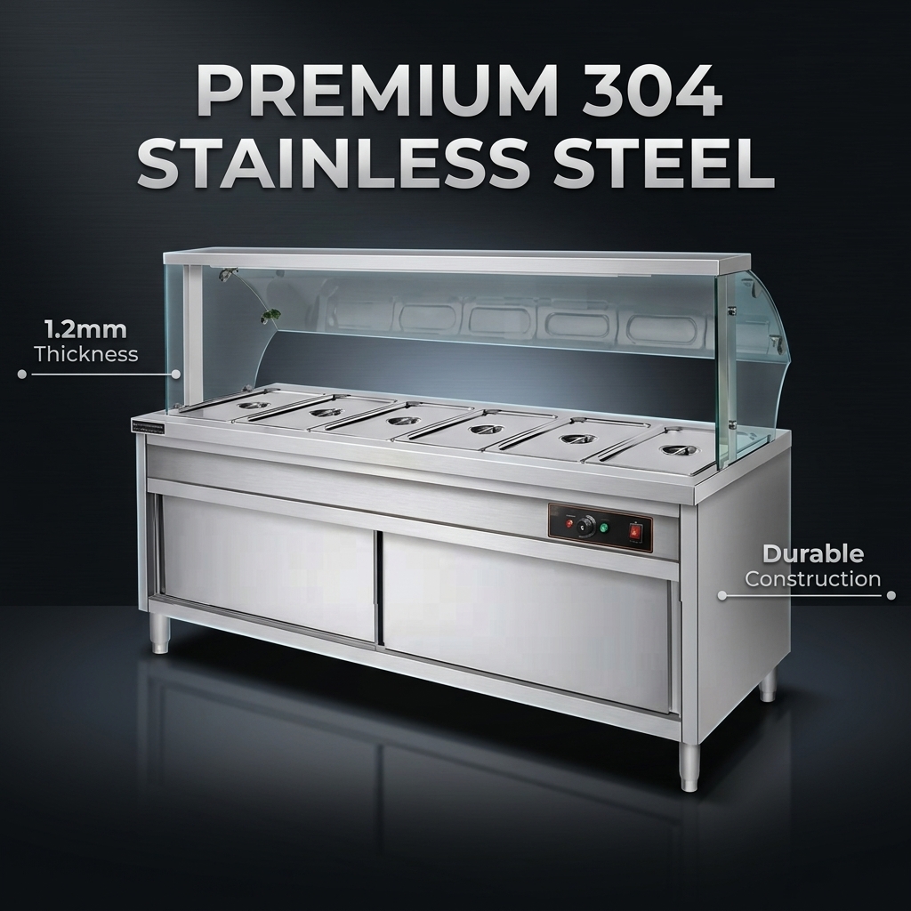 Commercial 6-Pans Electric Buf - огляд і ціна Bain Marie Food Warmer