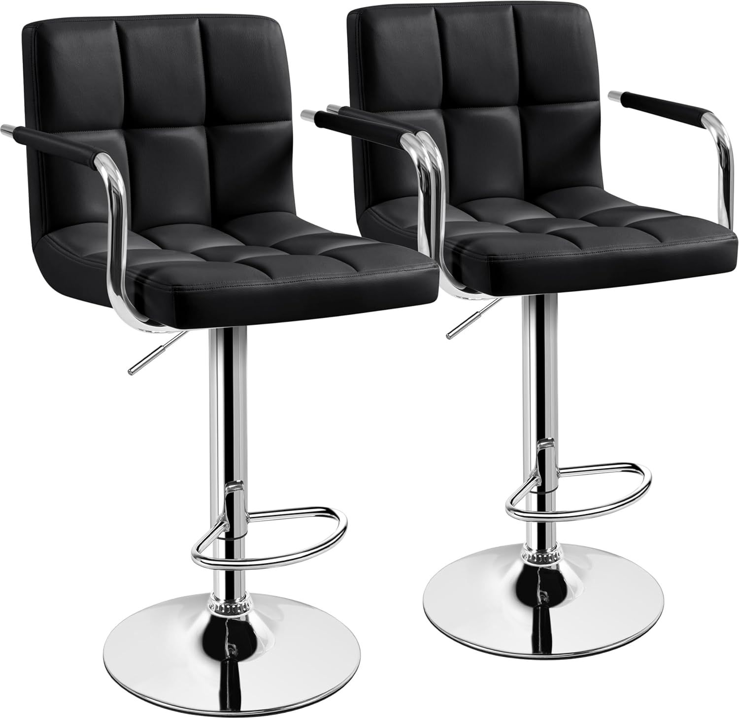 Bar Stools Set Of 2, PU Leathe - огляд і ціна Commercial Kitchen Counter