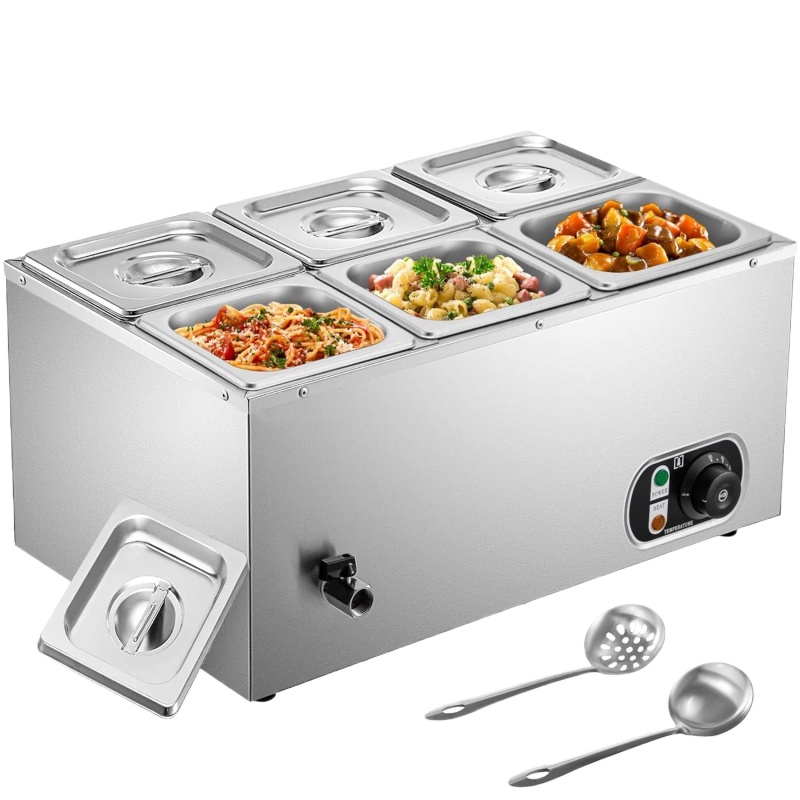 6 Tanks Commercial Bain Marie  - огляд і ціна Bain Marie Food Warmer