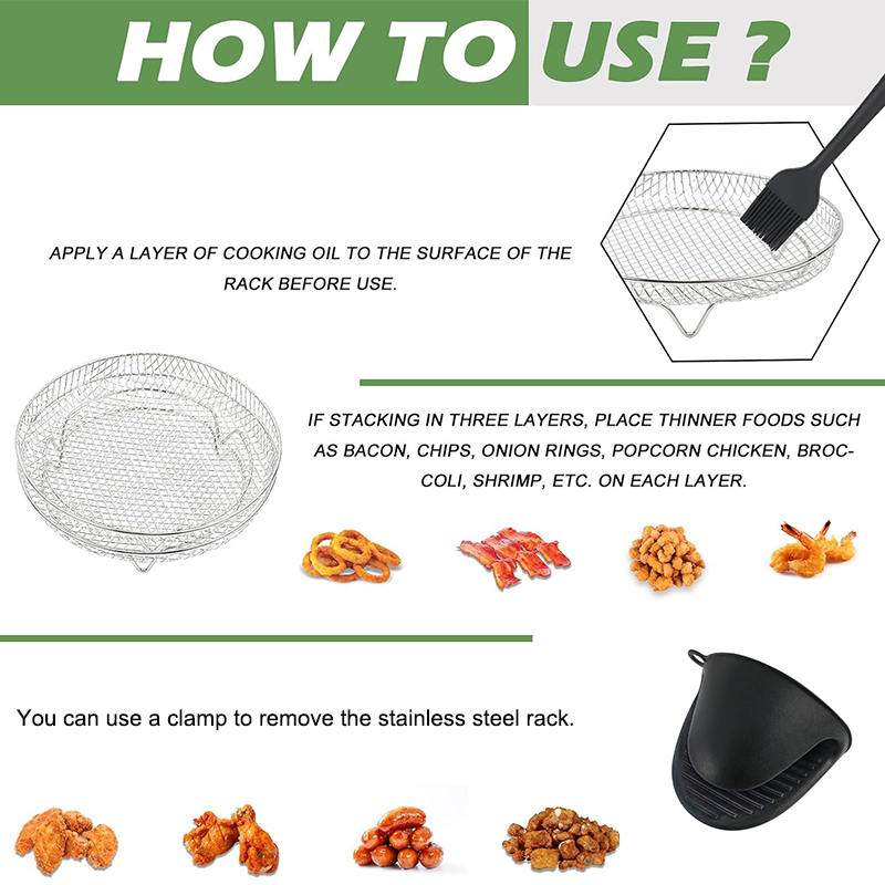 3-layers Air Fryer Rack Stacka - огляд і ціна Commercial Kitchen Steamer