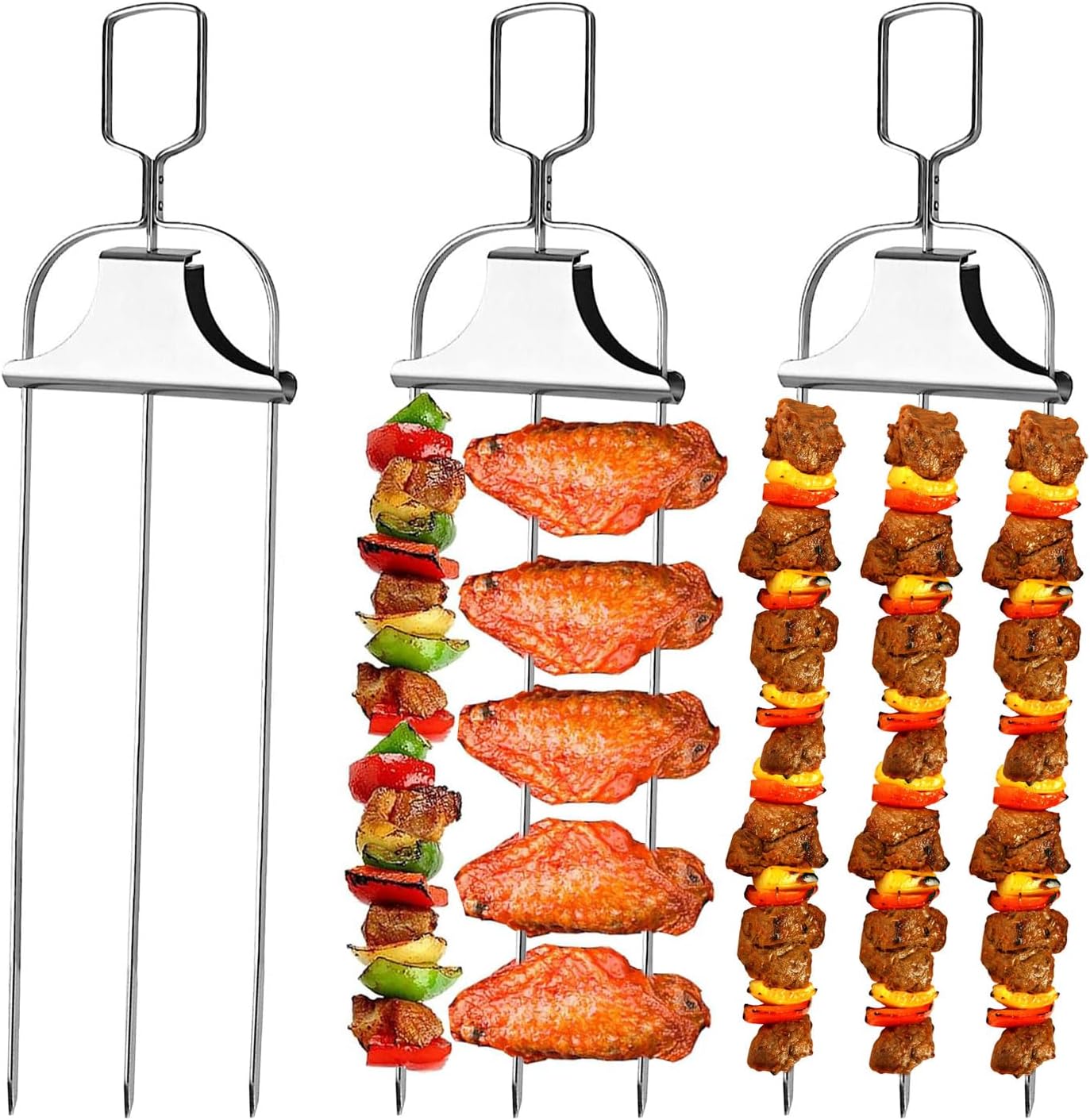 3Pcs Skewer Sticks Kabob Stick - огляд і ціна Hot Dog Roller Grill